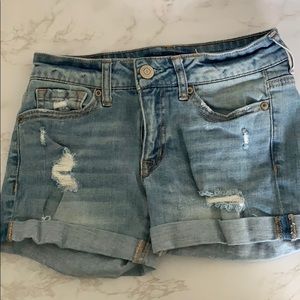 Ripped Denim Shorts